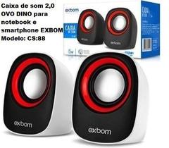 Caixa de som 2,0 ovo DINO para notebook e smartphone EXBOM / Modelo: CS:88 Cod: 03130