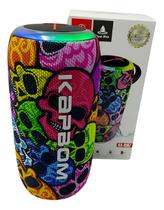 Caixa De Som À Prova D'agua 14w Estampa Caveira Ka-8197