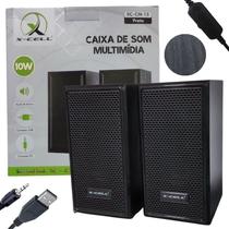 Caixa de Som Ajuste Usb P2 Computador 10w Amplificada 3.5 mm