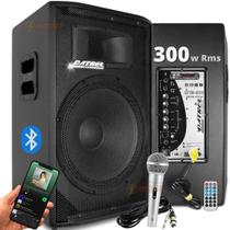 Caixa de Som Alto Falante 15" 300w Rms Datrel Amplificada Ativa Bluetooth Driver Titanio + Microfone