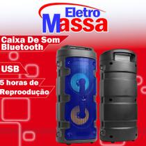 Caixa De Som Alto Falante Com Bluetooth Rádio FM TF Alta Com Alça Azul - Livstar