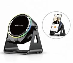 Caixa de Som Alto Falante por Indução Portátil 5W RGB Suporte para Celular Bateria 1200mAh Tomate MTG272 Caixa de Som Alto Falante por Indução Portátil 5W RGB Suporte para Celular Bateria 1200mAh Tomate MTG272