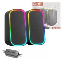 Caixa de Som Alto Falante RGB Bluetooth 6W Computador Notebook P2 USB EL-6003 Caixa de Som Alto Falante RGB Bluetooth 6W Computador Notebook P2 USB EL-6003