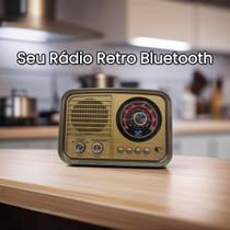 Caixa de Som Am Fm Portátil Retrô Bluetooth