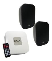 Caixa De Som Ambiente Kit Fácil Aw4-B Com Amplificador - Bravox