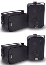 Caixa de Som Ambiente Preta DONNER SP 400 - Kit com 4 caixas