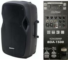 Caixa de som amplif c/ radio fm bootes bda1500x - af 15 pol + dti 600w mus. (c-sp)