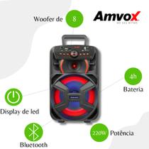 Caixa de Som Amplificada 220W Bluetooth Gigante II Amvox ACA 221 - Preto
