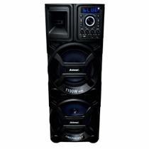 Caixa De Som Amplificada Amvox ACA1101 1100W RMS Bluetooth LED Bivolt USB Duplo Woofer 8 polegadas
