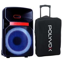 Caixa de Som Amplificada Bluetooth Polyvox XC812 600W 7h bateria Case de Transporte Caixa de Som Amplificada Bluetooth Polyvox XC812 600W 7h bateria Case de Transporte