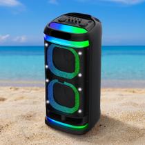 Caixa de Som Amplificada Bluetooth TWS RMS Hi-Fi 360 Graus LED RGB Woofer 8"