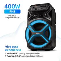 Caixa de Som Amplificada Mondial Bluetooth 5.3 com LED 400W RMS Preto Bivolt - CM-400-L