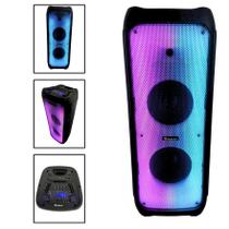 Caixa De Som Amplificada Portatil Residencial Potente Sumay Elegance 1000w Led C/ Rodinha