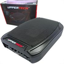 Caixa de som amplificada subwoofer 6x8 slim ativa automotiva uppertech 140w rms alumínio