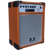 Caixa De Som Amplificada Violão Guitarra Microfone Laranja