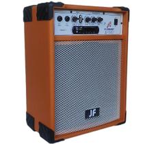 Caixa De Som Amplificada Violão Guitarra Microfone Laranja - Jf Conquest
