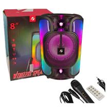 Caixa de Som & Amplificador Portátil Bluetooth com LED KTS-1766 Speaker 8"