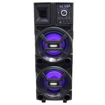 Caixa De Som Amvox Amplificada Bluetooth 1100W Rms Woofer Mp3 Usb Led Tws Bivolt ACA 1101 Duplo 8 Black