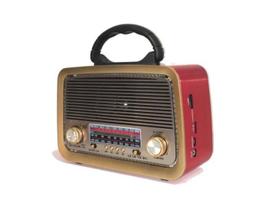 Caixa De Som Antiga Radio Portátil Retro Bluetooth Am Fm