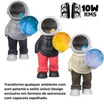 Caixa De Som Astronauta Led Bluetooth Caixinha Fm Decoração