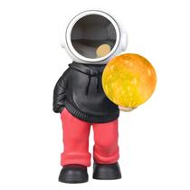 Caixa De Som Astronauta Led Bluetooth Caixinha Fm Decoração