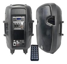 Caixa de som ativa 15 350w, 2 xlr p10, aux rca, eq, mp3 player