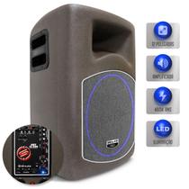 Caixa De Som Ativa Amplificada Retrô Shutt 480w RMS Bivolt P10 Bluetooth USB Retorno Completa LED