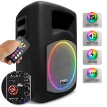 Caixa De Som Ativa Shutt Retrô Lounge RGB 480w Subwoofer Connect 12 Pol Driver Titânio BT USB Bivolt