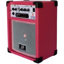 Caixa De Som Bluet Mic Guitar 6 Pol 30W Rms 110/220 Cor Rosa