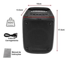 Caixa De Som Bluetooth 10W Sd/Mp3/Pendrive/Fm