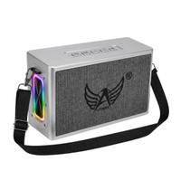 Caixa de Som Bluetooth 120W Premium LED RGB com Alça Prata Caixa de Som Bluetooth 120W Premium LED RGB com Alça Prata