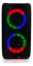 Caixa De Som Bluetooth 20w Portátil Com Led Rgb Preto Preto Caixa De Som Bluetooth 20w Portátil Com Led Rgb Preto Preto