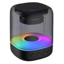 Caixa De Som Bluetooth 5.0 Cristal Rgb Micro Sd Aux 3w Exbom