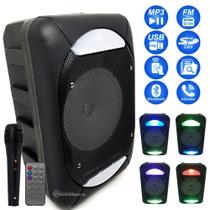 Caixa de Som Bluetooth 5.0 EDR Rádio FM, Microfone e Controle Remoto, USB e Auxiliar 15W DBH6104