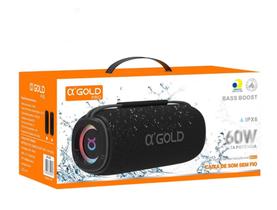 Caixa De Som Bluetooth 60w Grave Potente Bass Boost Sem Fio Portátil Gold