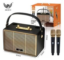 Caixa De Som Bluetooth AM-8510 100W Com 2 Microfone Sem Fio