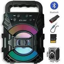 Caixa De Som Bluetooth Amplificada Portátil Fm Usb Mp3 Sd KTS-1057 de 3” Som Alto de Qualidade potente
