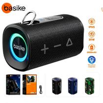 Caixa de Som Bluetooth Basike 20W IPX5 À Prova DÁgua 2600mAh RGB TWS Portátil com Gancho USB TF Outdoor Preta