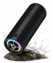 Caixa de som bluetooth basike 30w led à prova d'água - preto