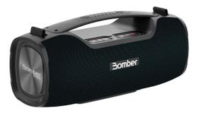 caixa de som bluetooth bomber bass 55 watts tipo mochila maleta quadrada preta mini caixinha
