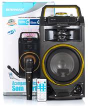 Caixa De Som Bluetooth Briwax Portátil 120w Rms Usb Microfone