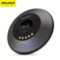 Caixa de Som Bluetooth com Carregador Sem Fio e Rádio Relógio Digital - AWEI