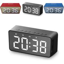 Caixa de Som Bluetooth com Despertador Relógio Digital Rádio FM Caixa de Som Bluetooth com Despertador Relógio Digital Rádio FM