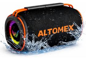 Caixa De Som Bluetooth Com Led Rgb Cor Preto Com Laranja Caixa De Som Bluetooth Com Led Rgb Cor Preto Com Laranja