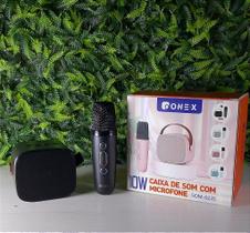 Caixa de Som Bluetooth com Microfone Sem Fio para Karaokê 10W - ONEX SOM-0235