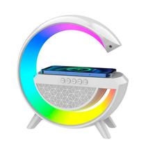 Caixa de Som Bluetooth com Relógio - Branco