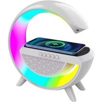 Caixa De Som Bluetooth Com Relógio Despertador LED RGB E Carregador Wireless 15W Qi Caixa De Som Bluetooth Com Relógio Despertador LED RGB E Carregador Wireless 15W Qi