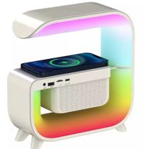 caixa de som Bluetooth e Carregador indução Luz Rgb Relógio Inteligente