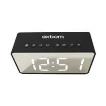 Caixa De Som Bluetooth Fm Despertador Relógio Digital Led - Exbom