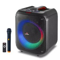 Caixa De Som Bluetooth Grasep Box Rádio FM USB SD Som Potente LED Controle Microfone Sem Fio Karaokê